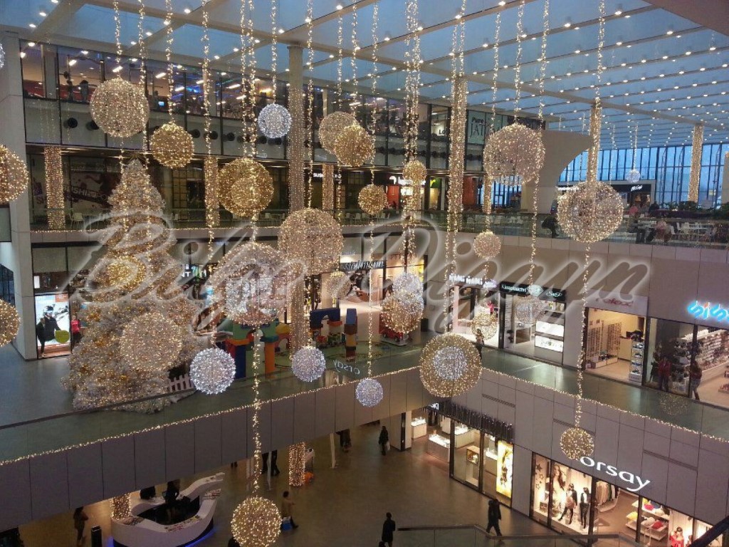 alışveriş merkezi ışık dekoru